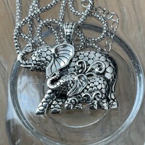 Elephant Necklace Sterling Silver